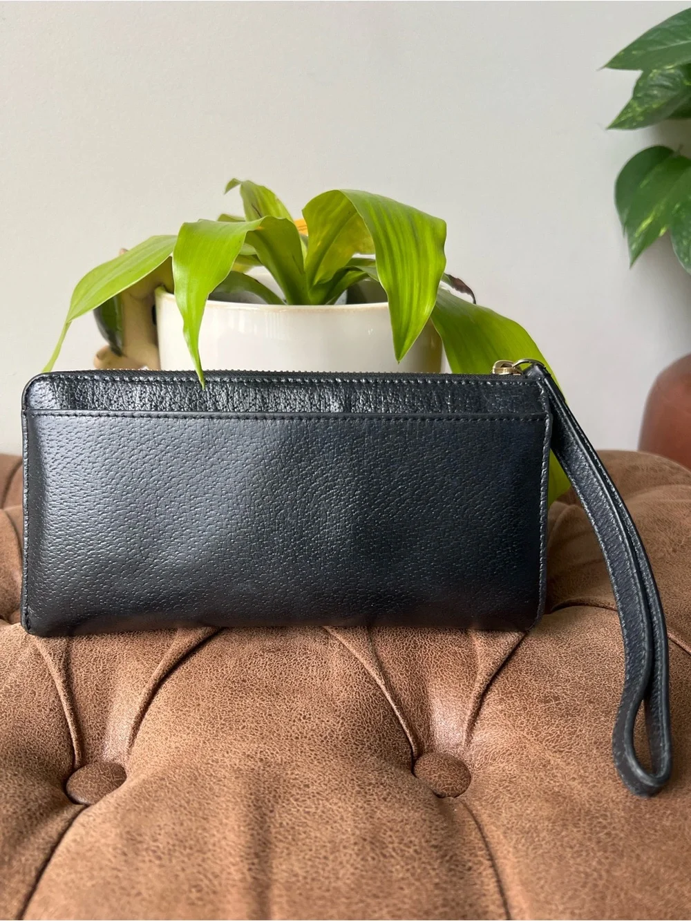 Kate Spade Black Leather Wristlet Wallet